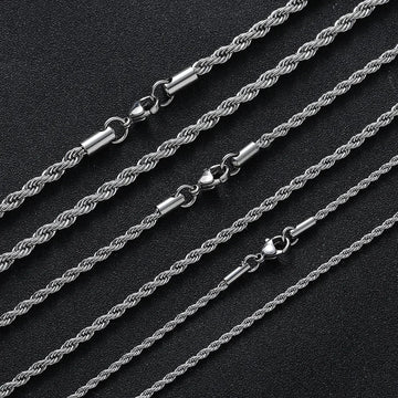 Stainless Steel Rope Chain – Waterproof, Non-Fading & Fashion Design