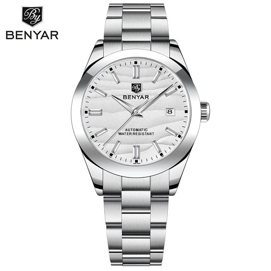 BENYAR Mechanical Watch – 50M Waterproof & Stainless Steel Design