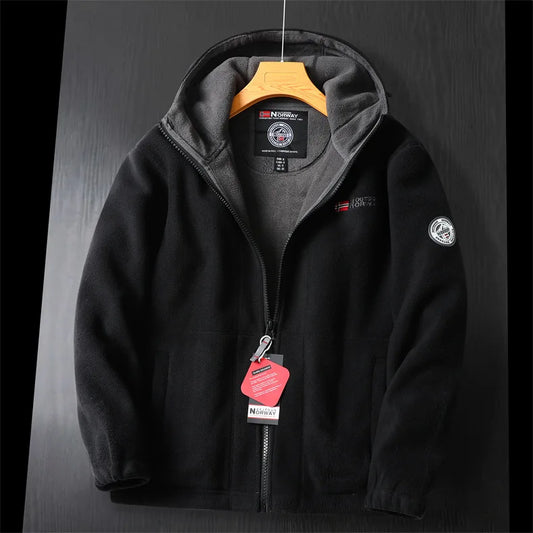 Men’s Winter Fleece Jacket – Thick, Warm & Hooded Outdoor Style